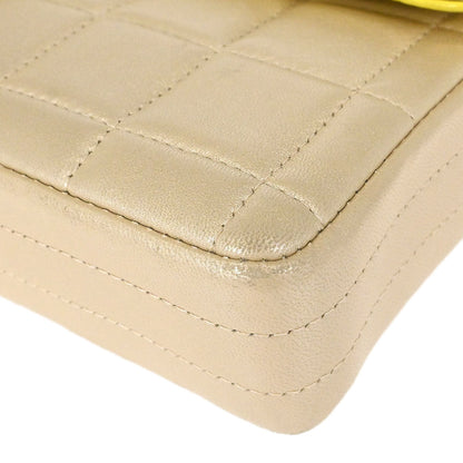Chanel 2000-2001 Champagne Gold Lambskin Choco Bar East West Shoulder Bag