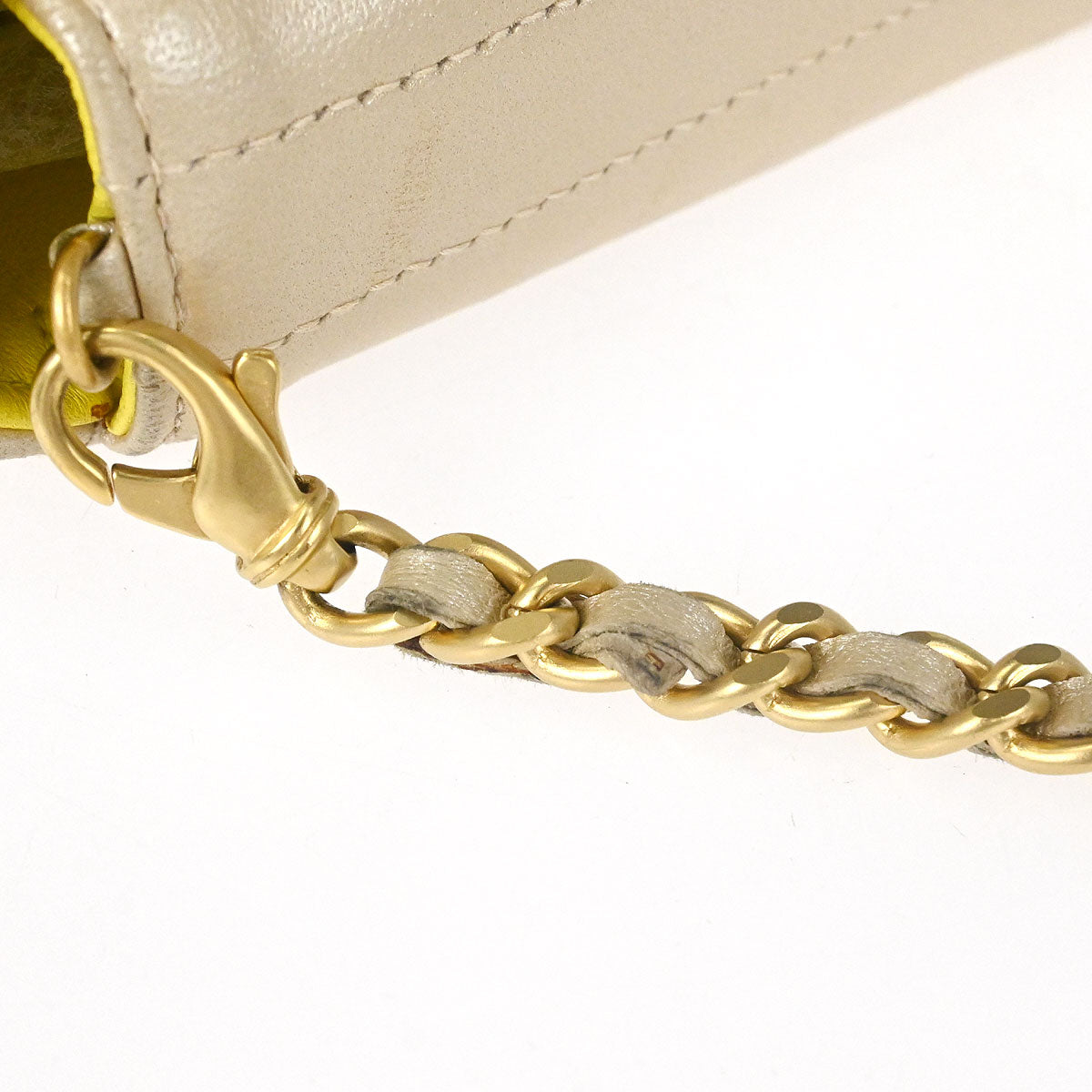 Chanel 2000-2001 Champagne Gold Lambskin Choco Bar East West Shoulder Bag
