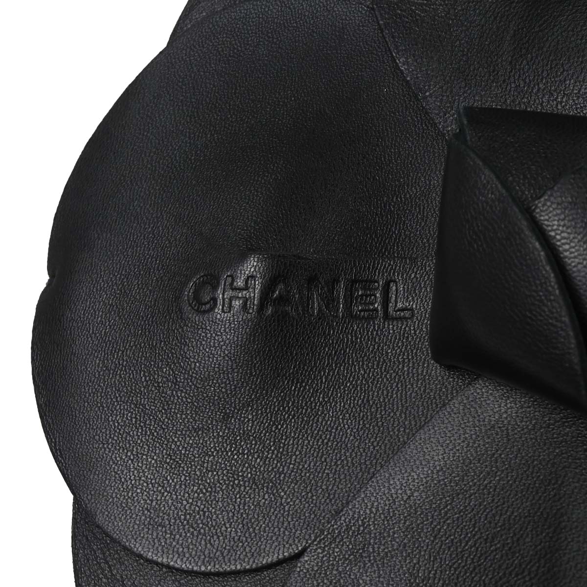 Chanel Black Lambskin Satin Camellia Handbag