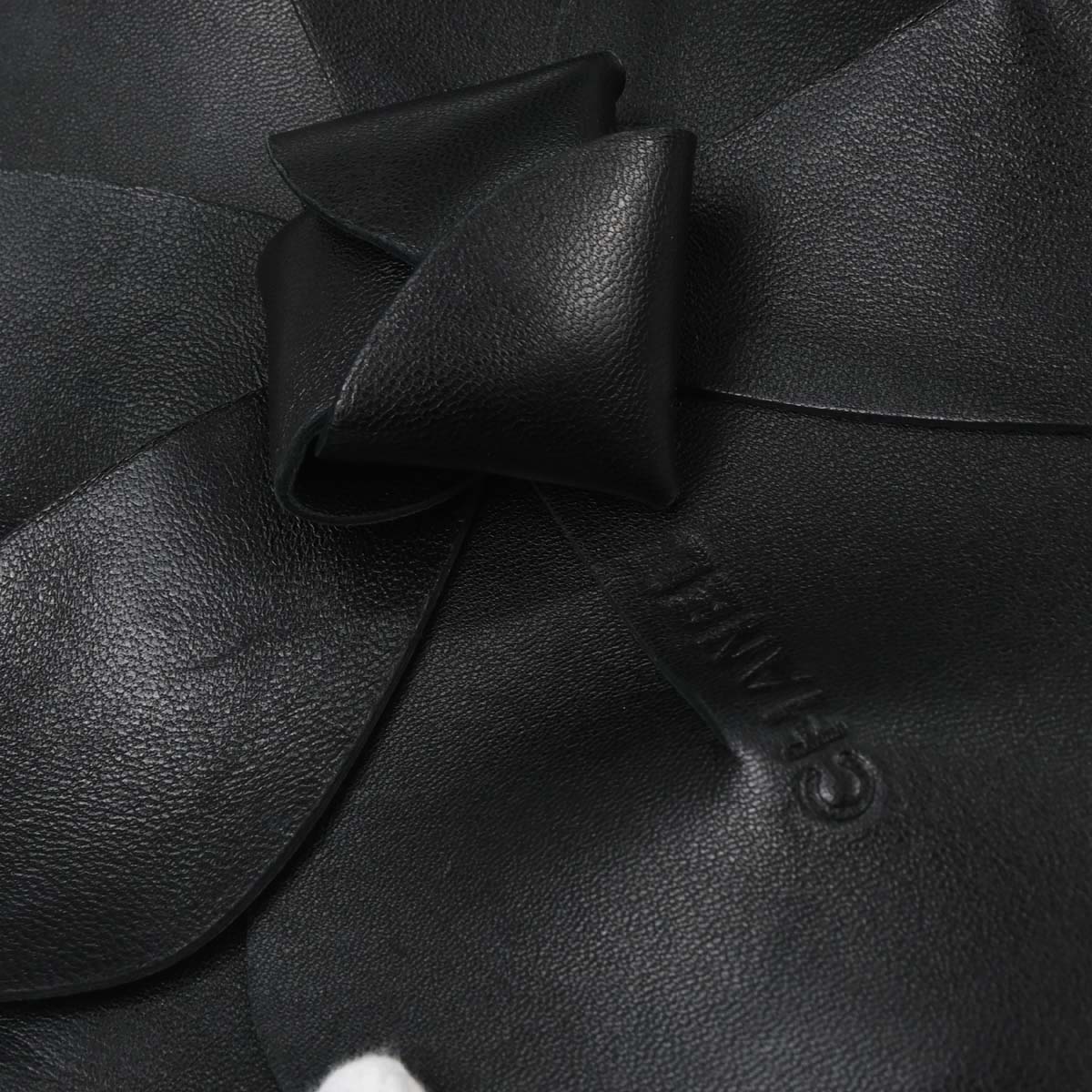 Chanel Black Lambskin Satin Camellia Handbag