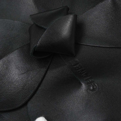 Chanel Black Lambskin Satin Camellia Handbag