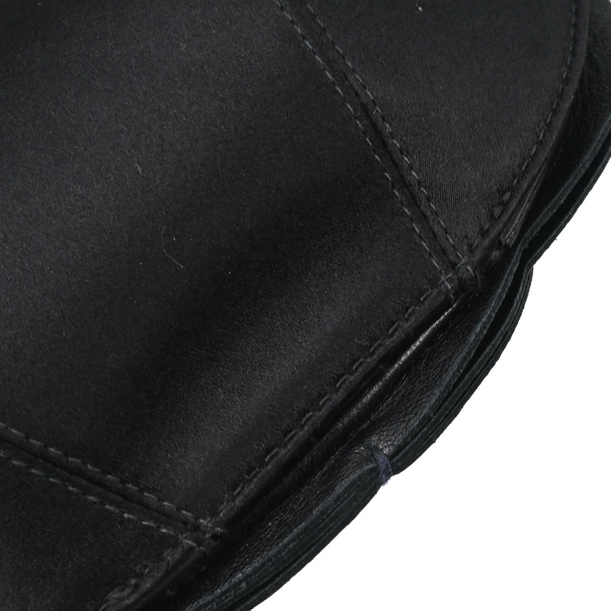 Chanel Black Lambskin Satin Camellia Handbag