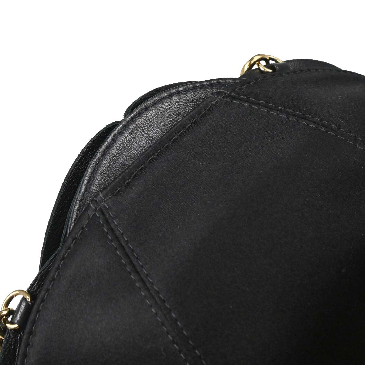 Chanel Black Lambskin Satin Camellia Handbag
