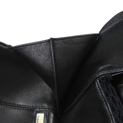 Chanel Black Lambskin Satin Camellia Handbag