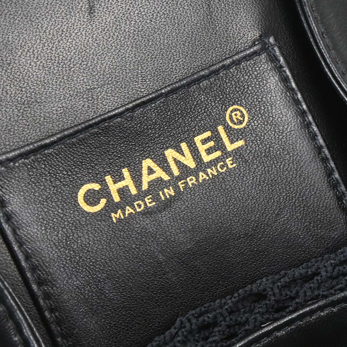 Chanel Black Lambskin Satin Camellia Handbag