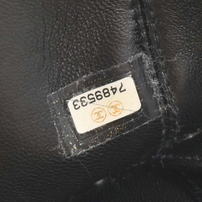 Chanel Black Lambskin Satin Camellia Handbag