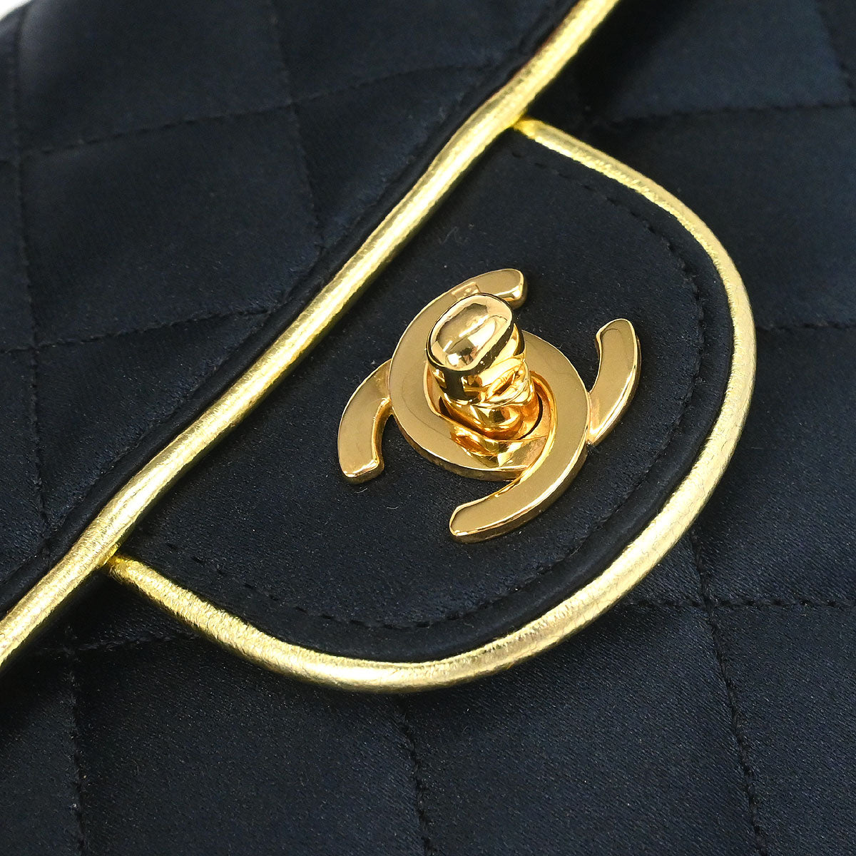 Chanel Black Satin Mini Classic Square Flap Shoulder Bag 17