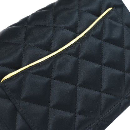 Chanel Black Satin Mini Classic Square Flap Shoulder Bag 17