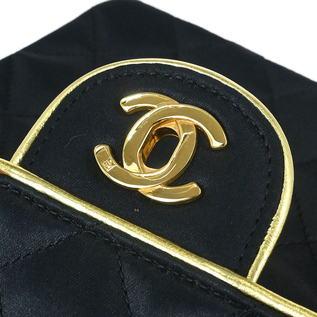 Chanel Black Satin Mini Classic Square Flap Shoulder Bag 17