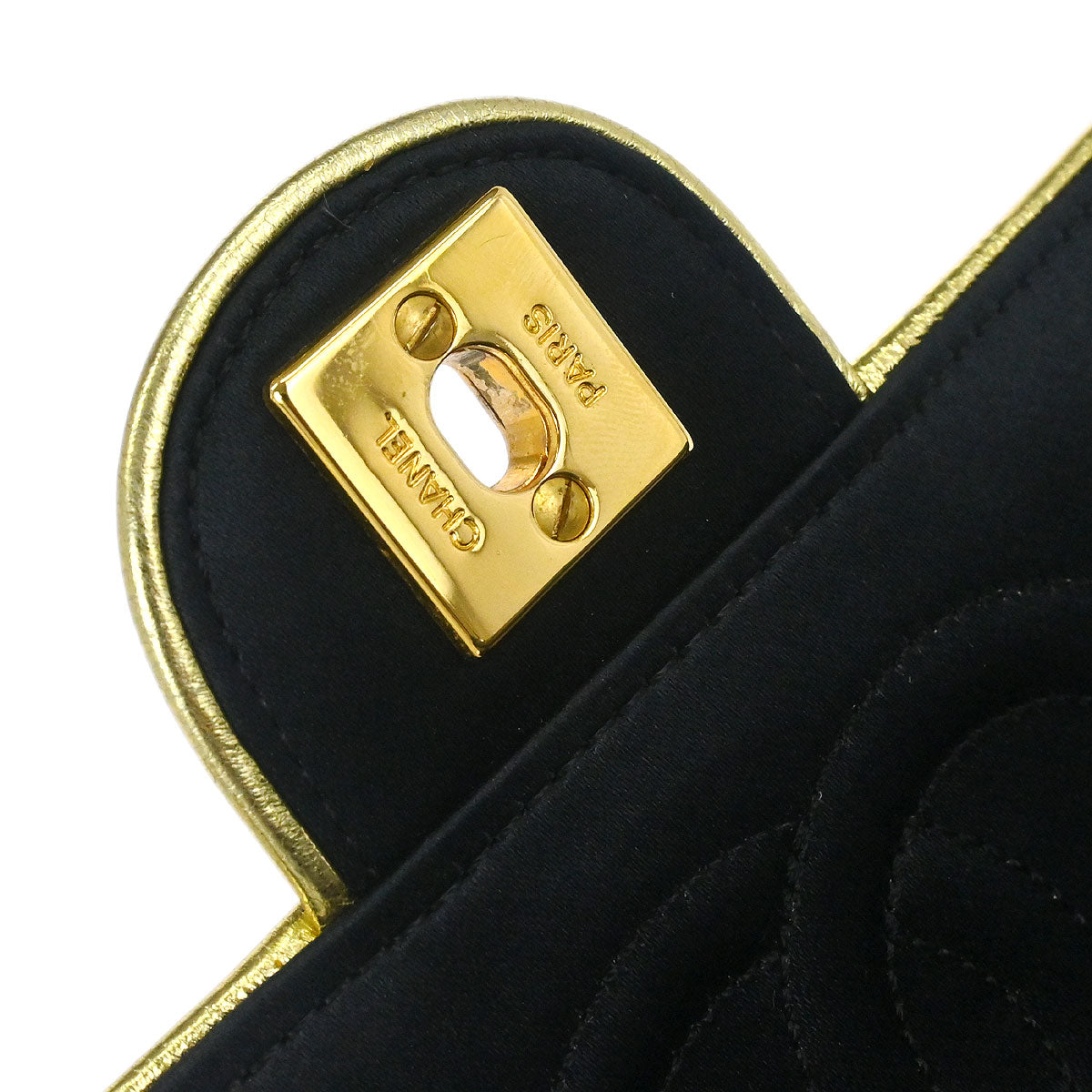 Chanel Black Satin Mini Classic Square Flap Shoulder Bag 17