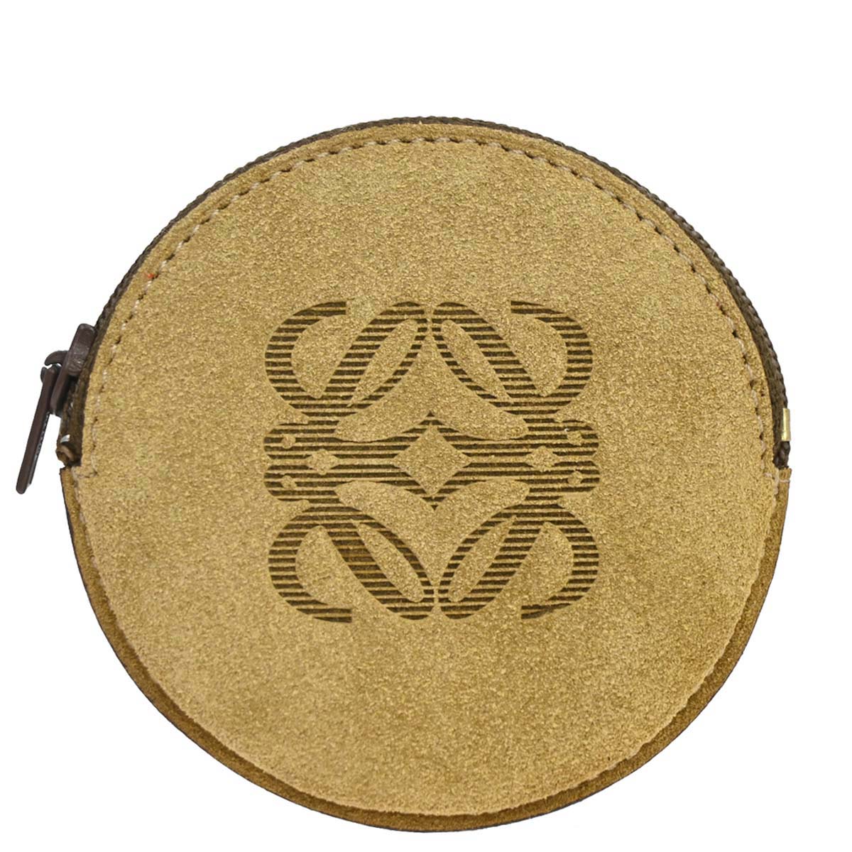 Loewe Beige Suede Coin Purse Wallet