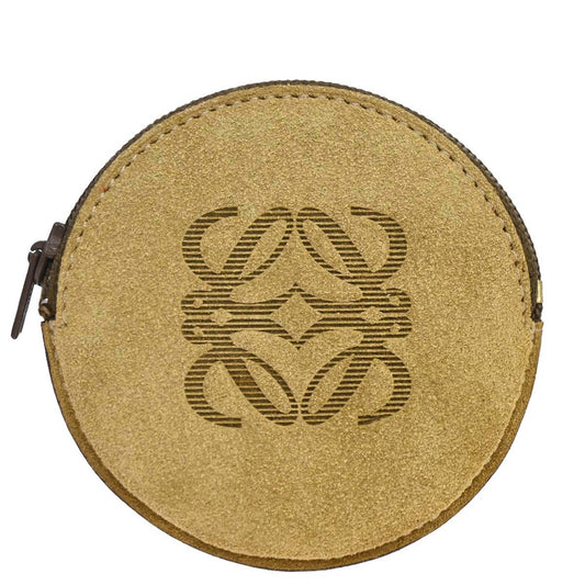 Loewe Beige Suede Coin Purse Wallet