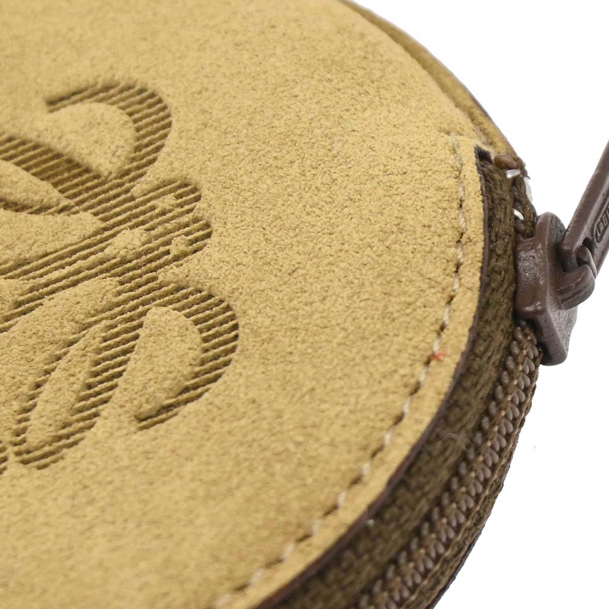 Loewe Beige Suede Coin Purse Wallet