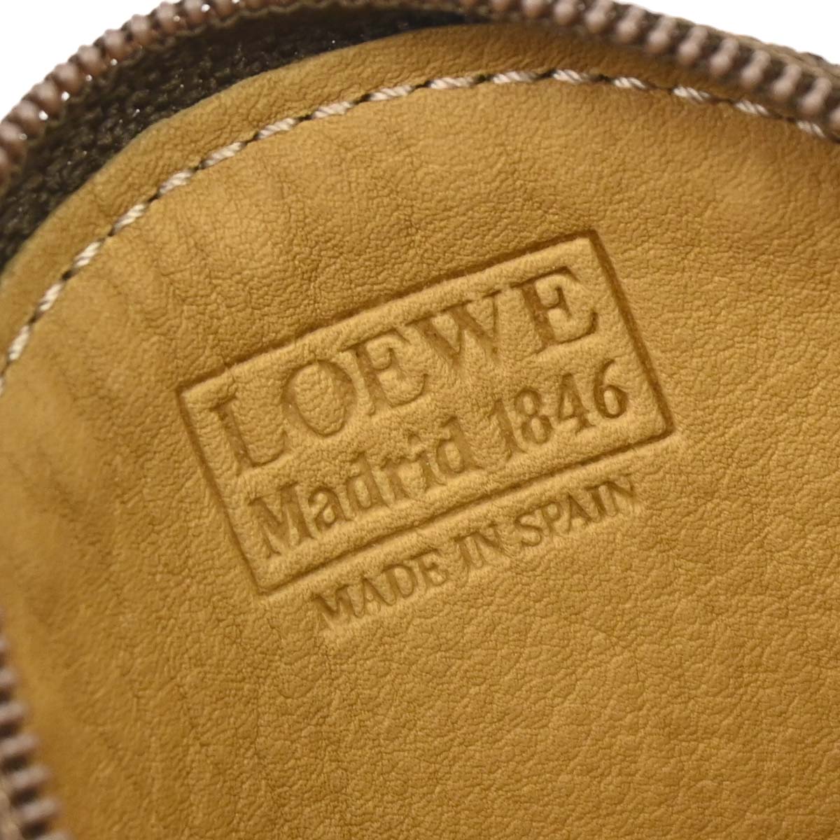 Loewe Beige Suede Coin Purse Wallet