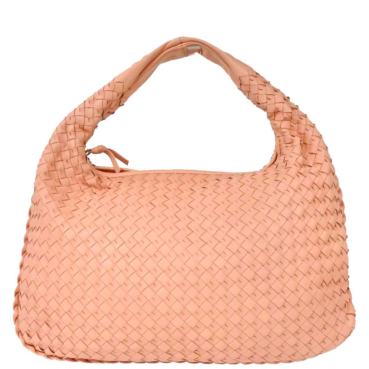 Bottega Veneta Pink Lambskin Intrecciato Hobo Handbag