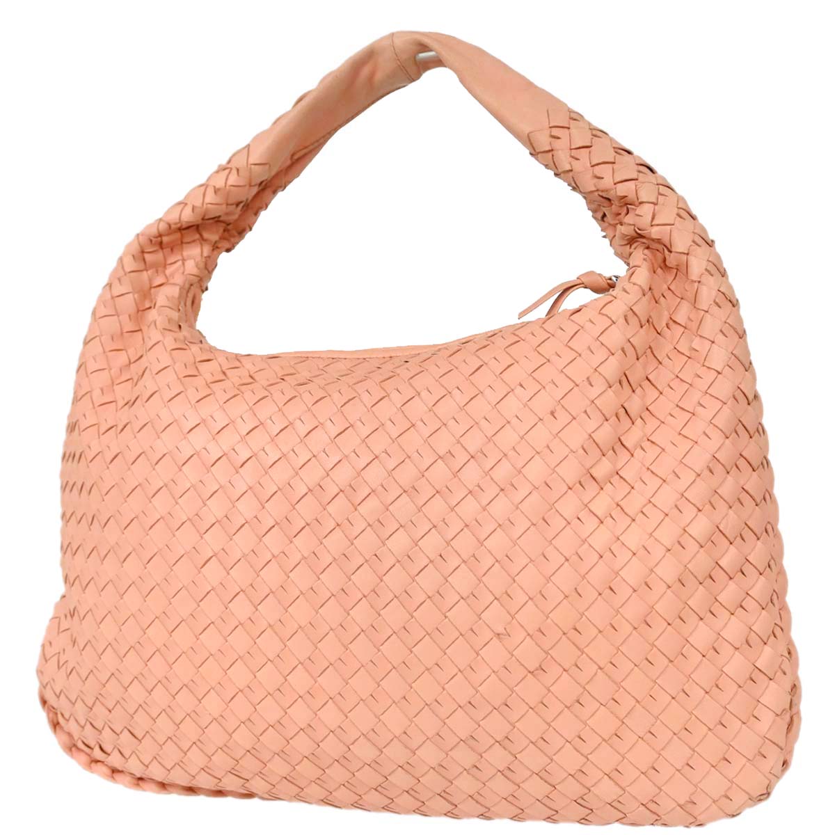 Bottega Veneta Pink Lambskin Intrecciato Hobo Handbag