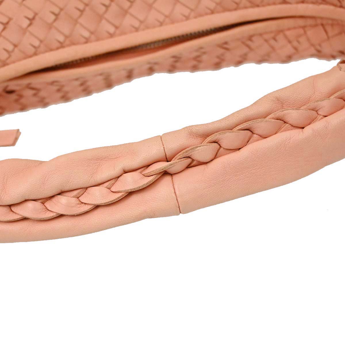 Bottega Veneta Pink Lambskin Intrecciato Hobo Handbag