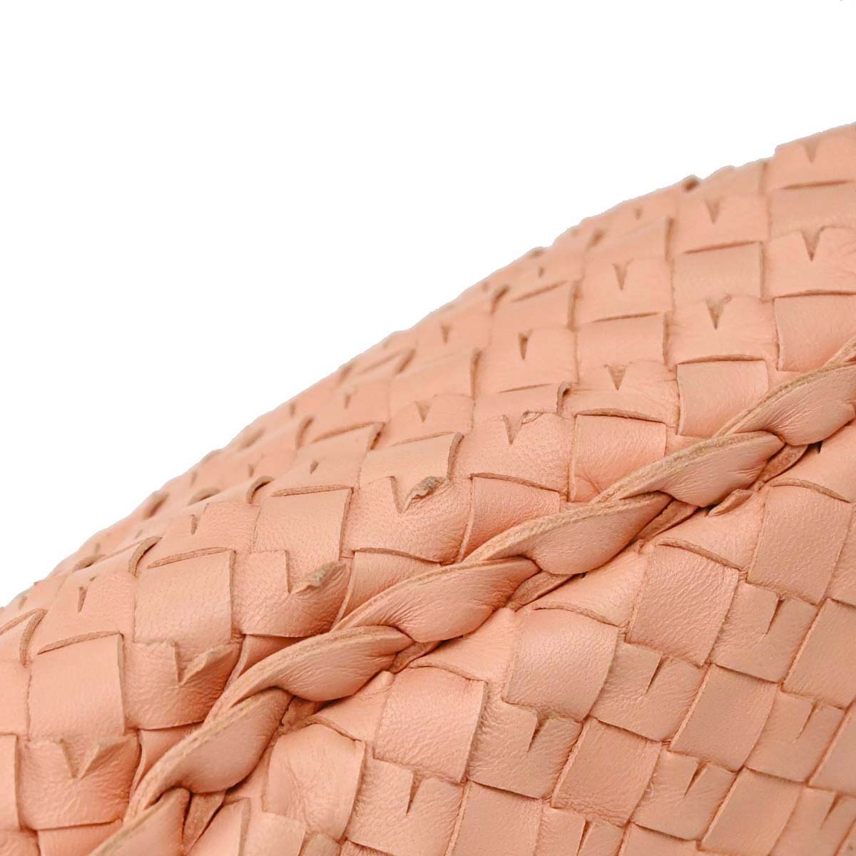 Bottega Veneta Pink Lambskin Intrecciato Hobo Handbag