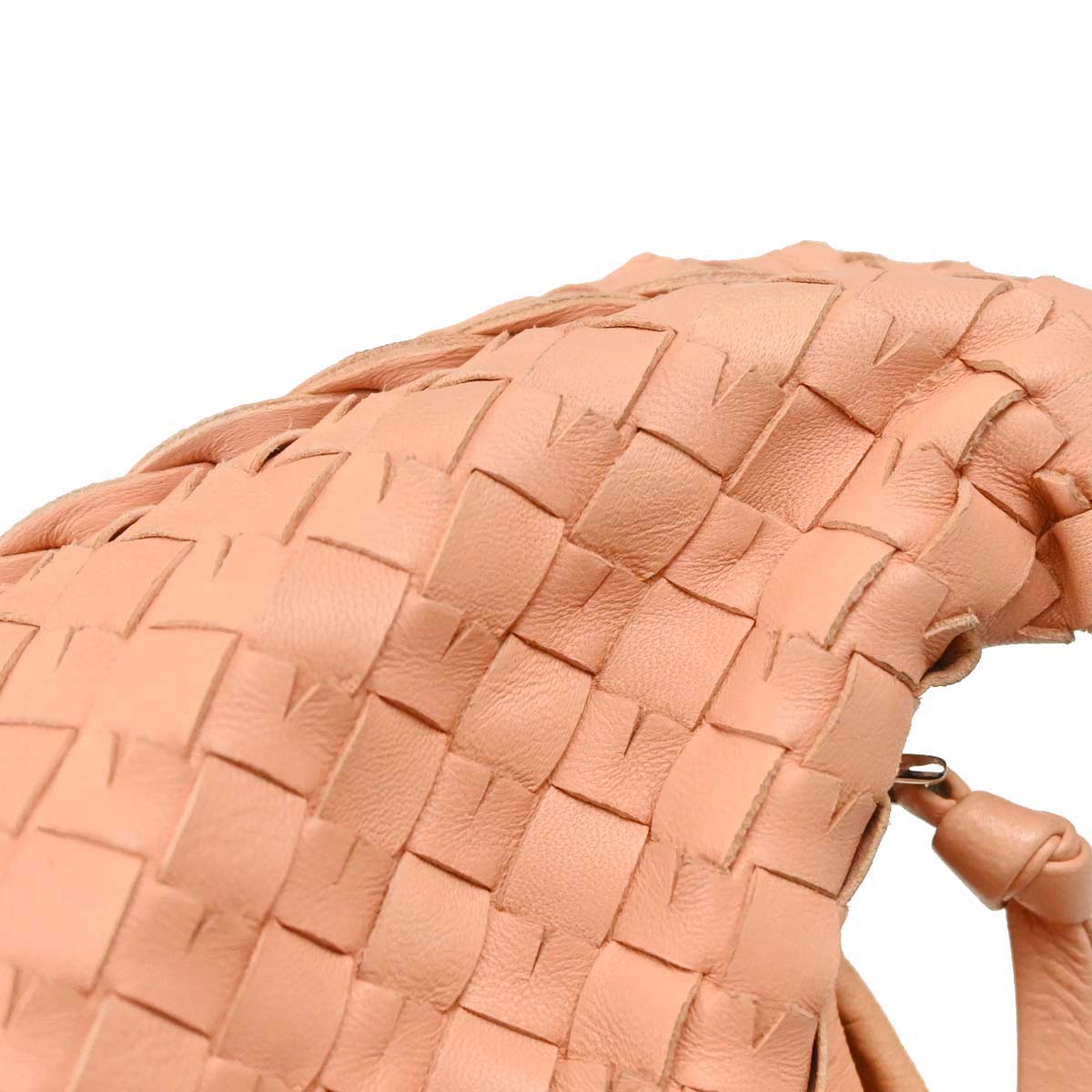 Bottega Veneta Pink Lambskin Intrecciato Hobo Handbag