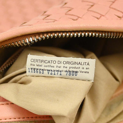 Bottega Veneta Pink Lambskin Intrecciato Hobo Handbag