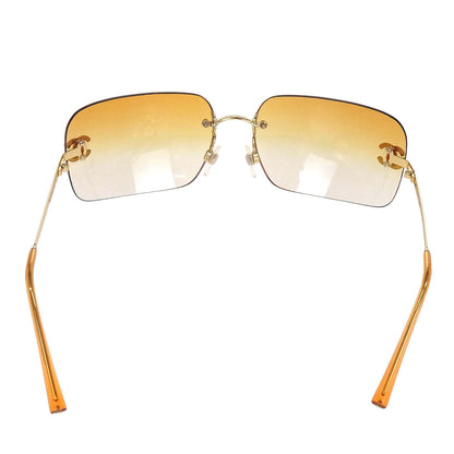Chanel Sunglasses Eyewear Orange Rhinestone 62□17 120 Small Good