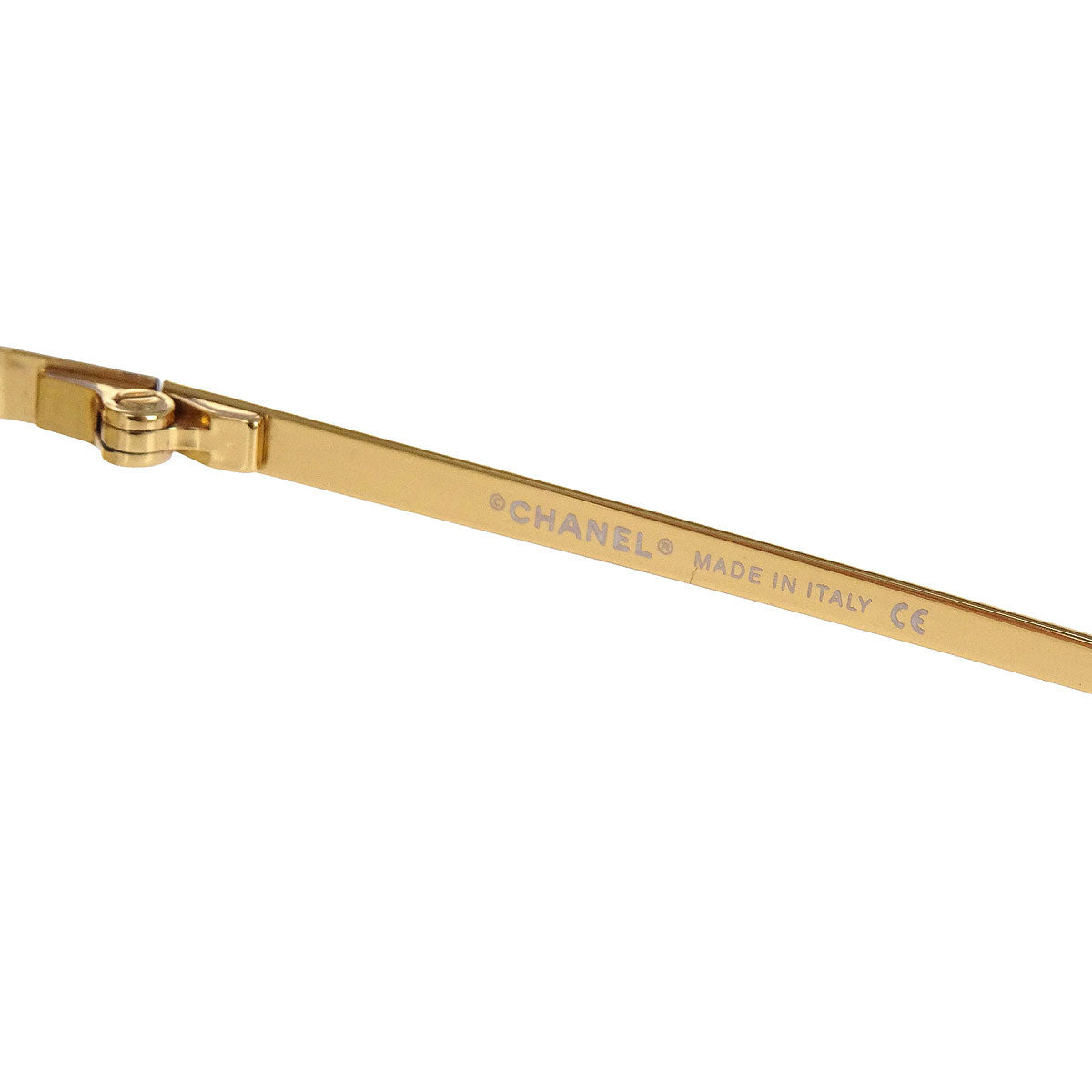 Chanel Sunglasses Eyewear Orange Rhinestone 62□17 120 Small Good