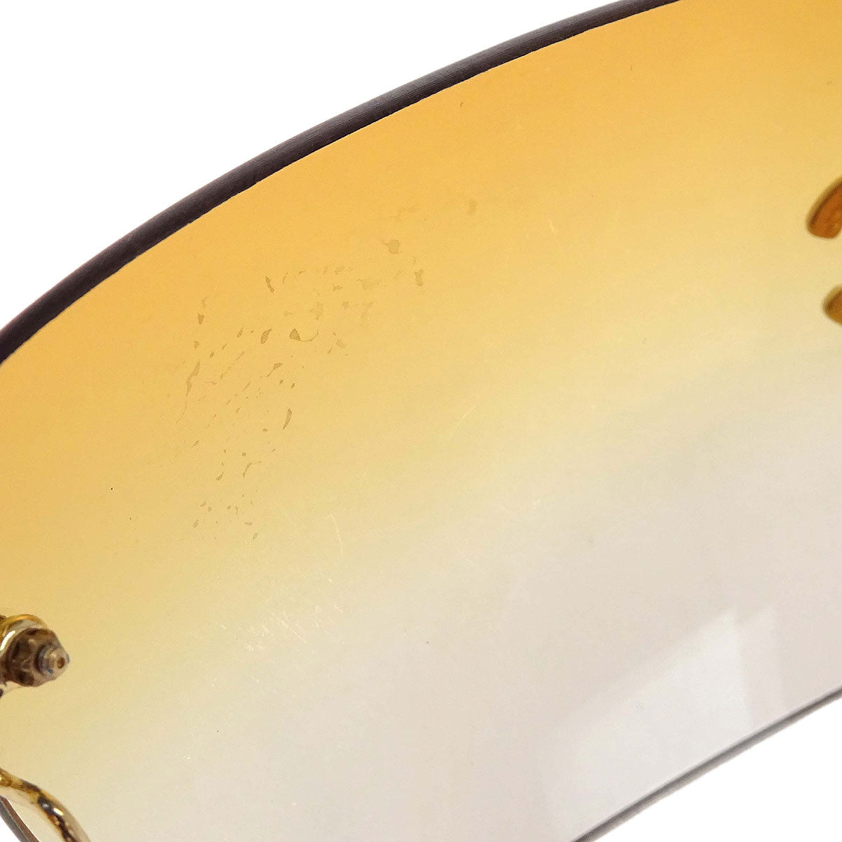 Chanel Sunglasses Eyewear Orange Rhinestone 62□17 120 Small Good