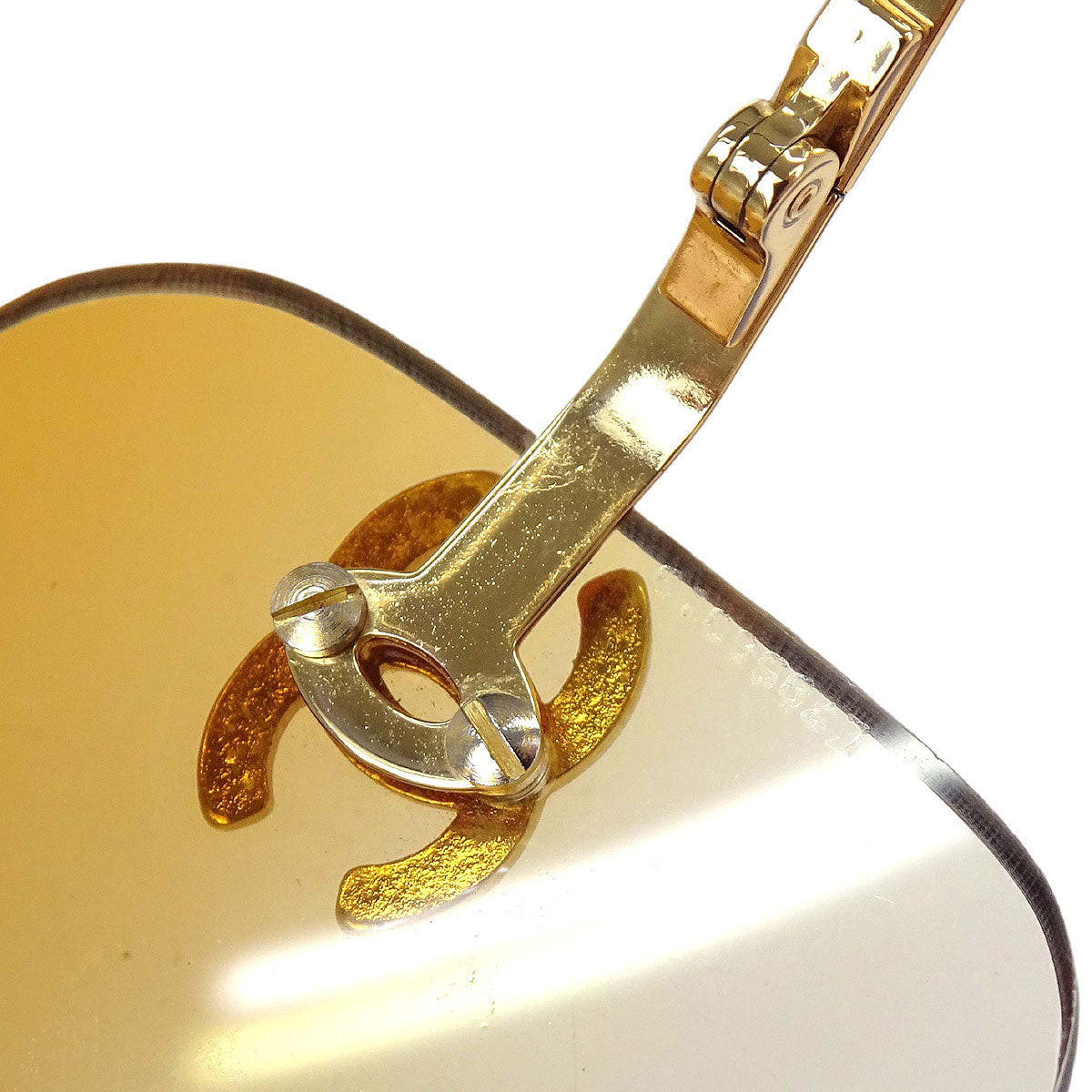 Chanel Sunglasses Eyewear Orange Rhinestone 62□17 120 Small Good