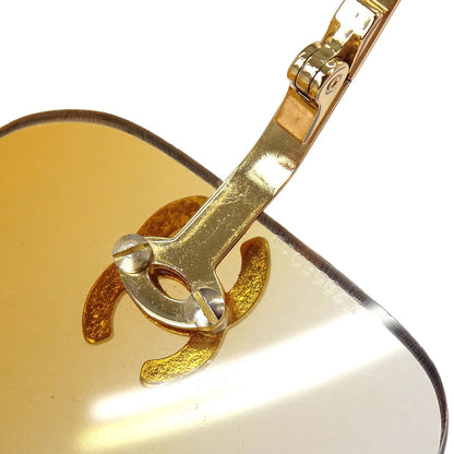 Chanel Sunglasses Eyewear Orange Rhinestone 62□17 120 Small Good