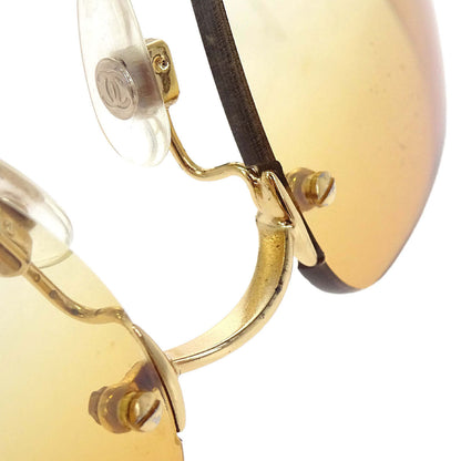 Chanel Sunglasses Eyewear Orange Rhinestone 62□17 120 Small Good