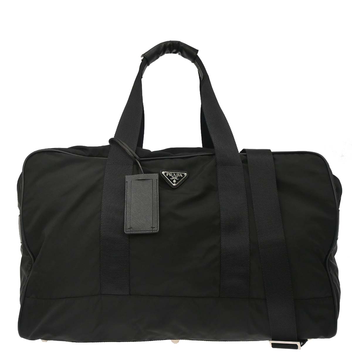 Prada Black Nylon 2way Duffle Shoulder Handbag
