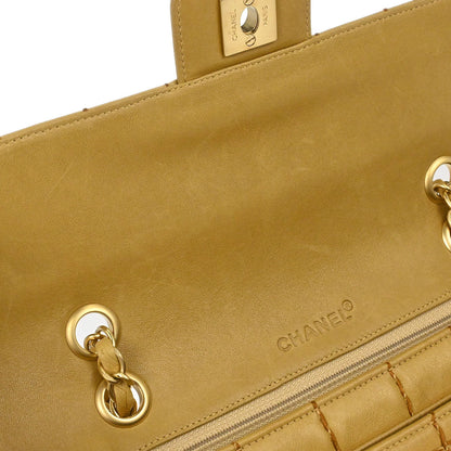 Chanel 2000-2001 Beige Lambskin Wild Stitch Choco Bar Shoulder Bag
