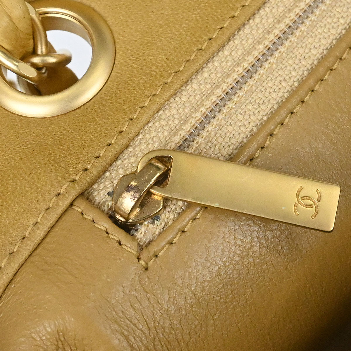 Chanel 2000-2001 Beige Lambskin Wild Stitch Choco Bar Shoulder Bag