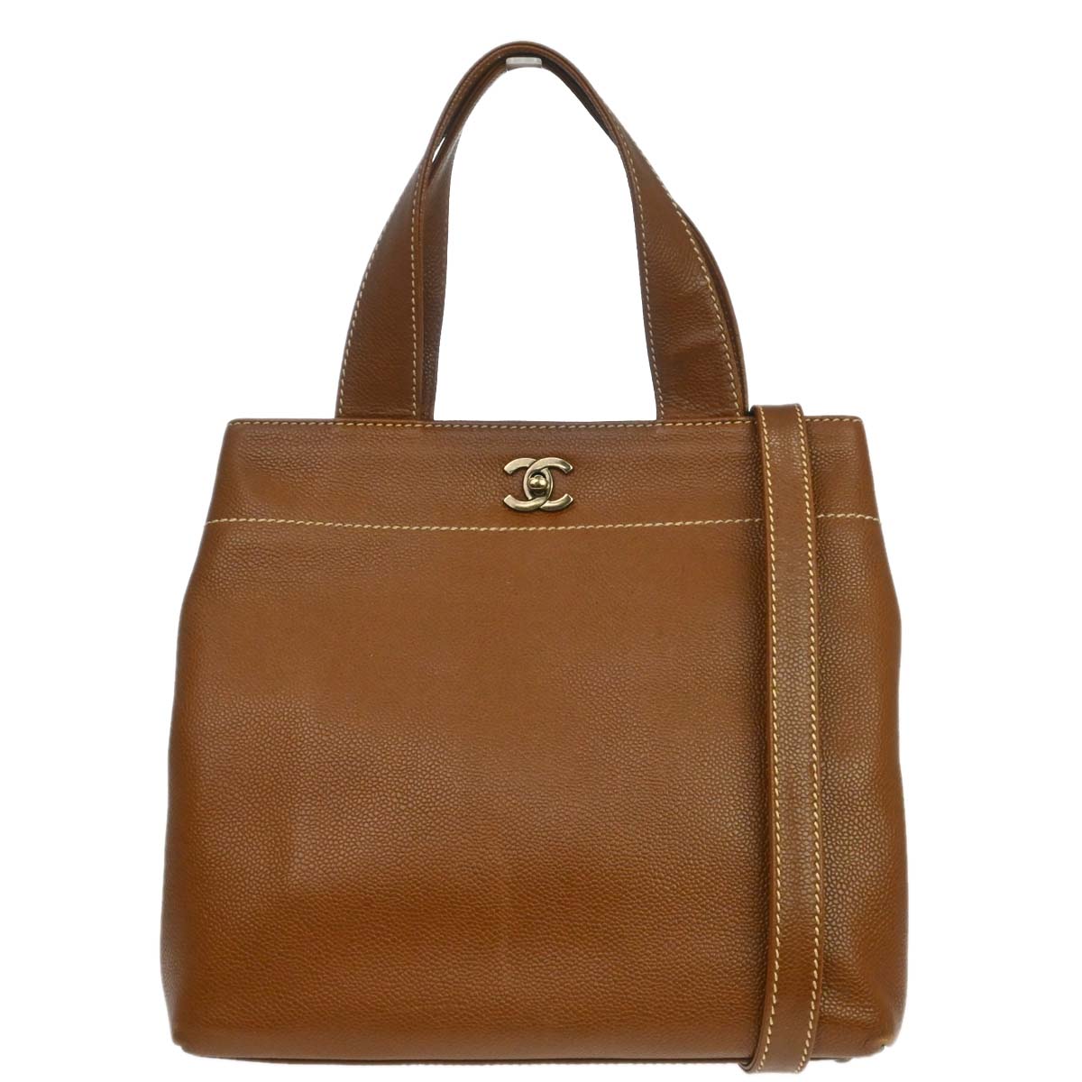 Chanel Brown Caviar Skin 2way Shoulder Handbag