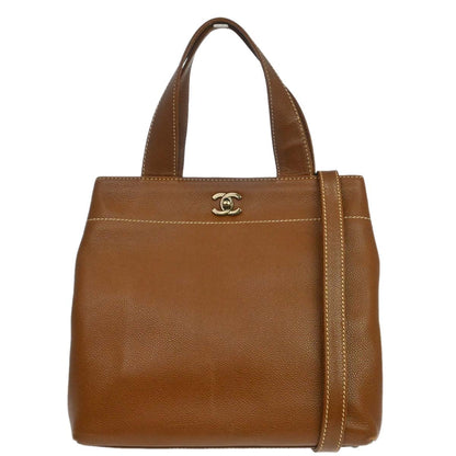 Chanel Brown Caviar Skin 2way Shoulder Handbag
