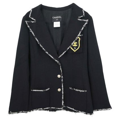 Chanel 2005 Emblem Single Breasted Jacket Black #40