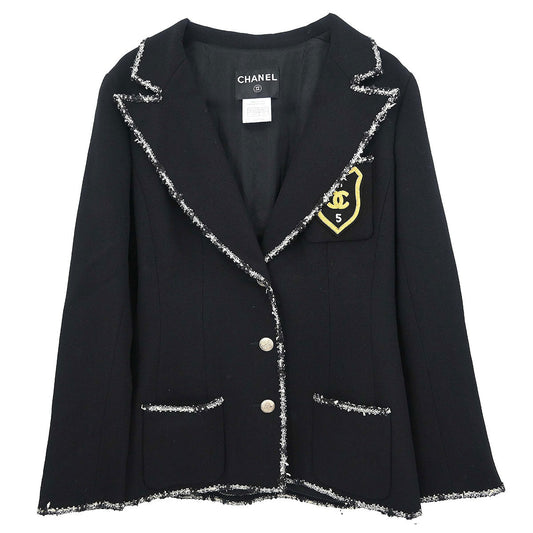 Chanel 2005 Emblem Single Breasted Jacket Black #40