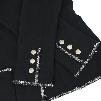 Chanel 2005 Emblem Single Breasted Jacket Black #40