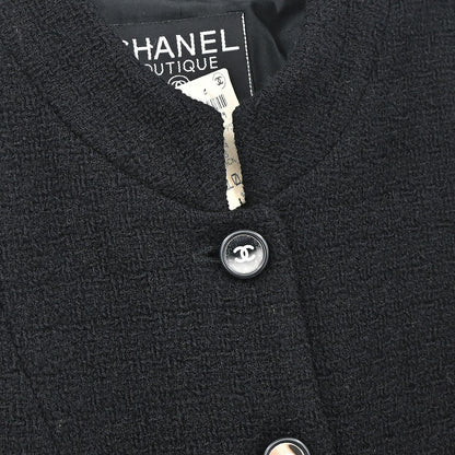 Chanel 1995 Setup Suit Jacket Skirt Black #40