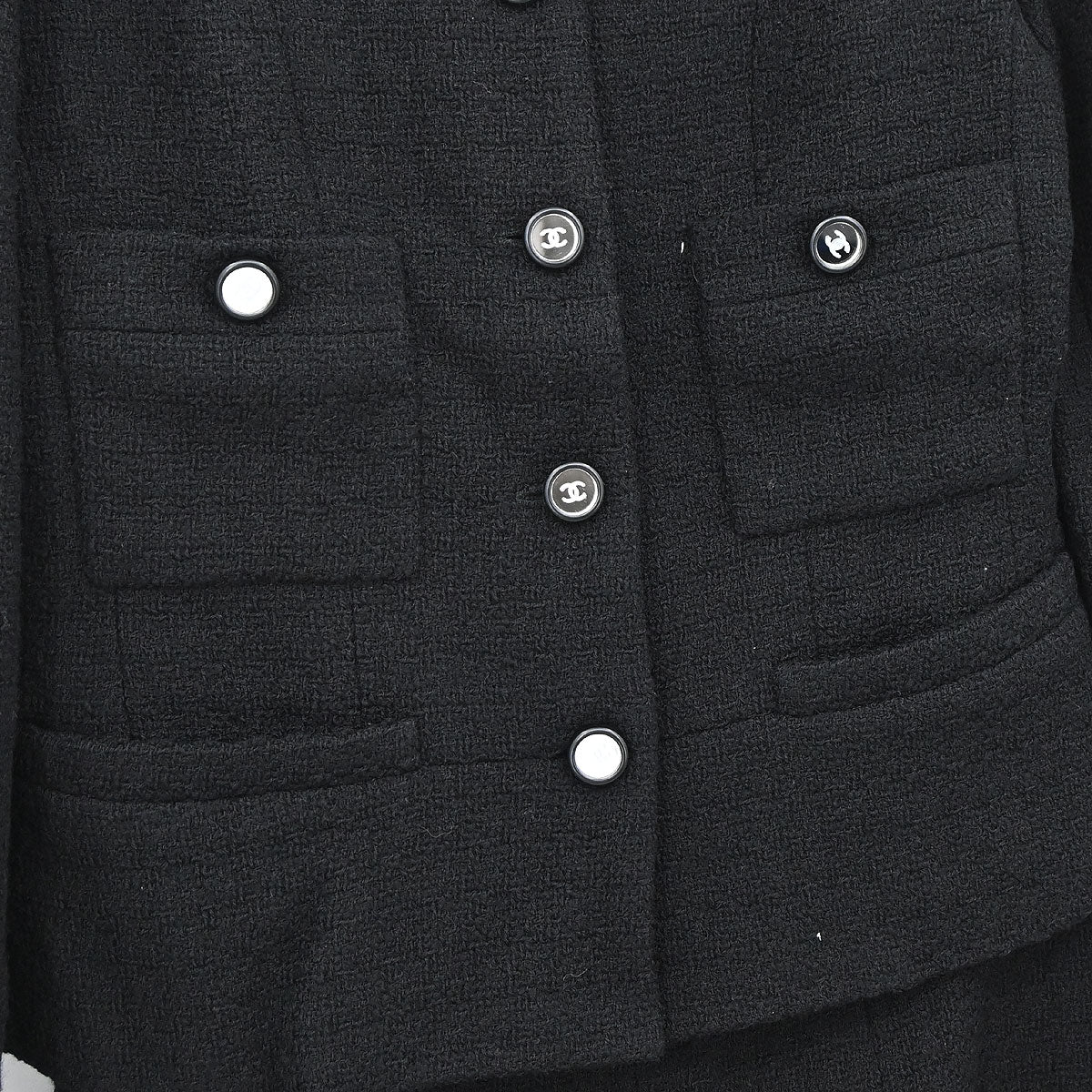 Chanel 1995 Setup Suit Jacket Skirt Black #40