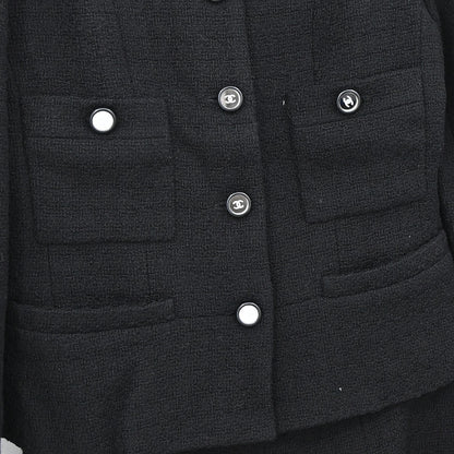 Chanel 1995 Setup Suit Jacket Skirt Black #40