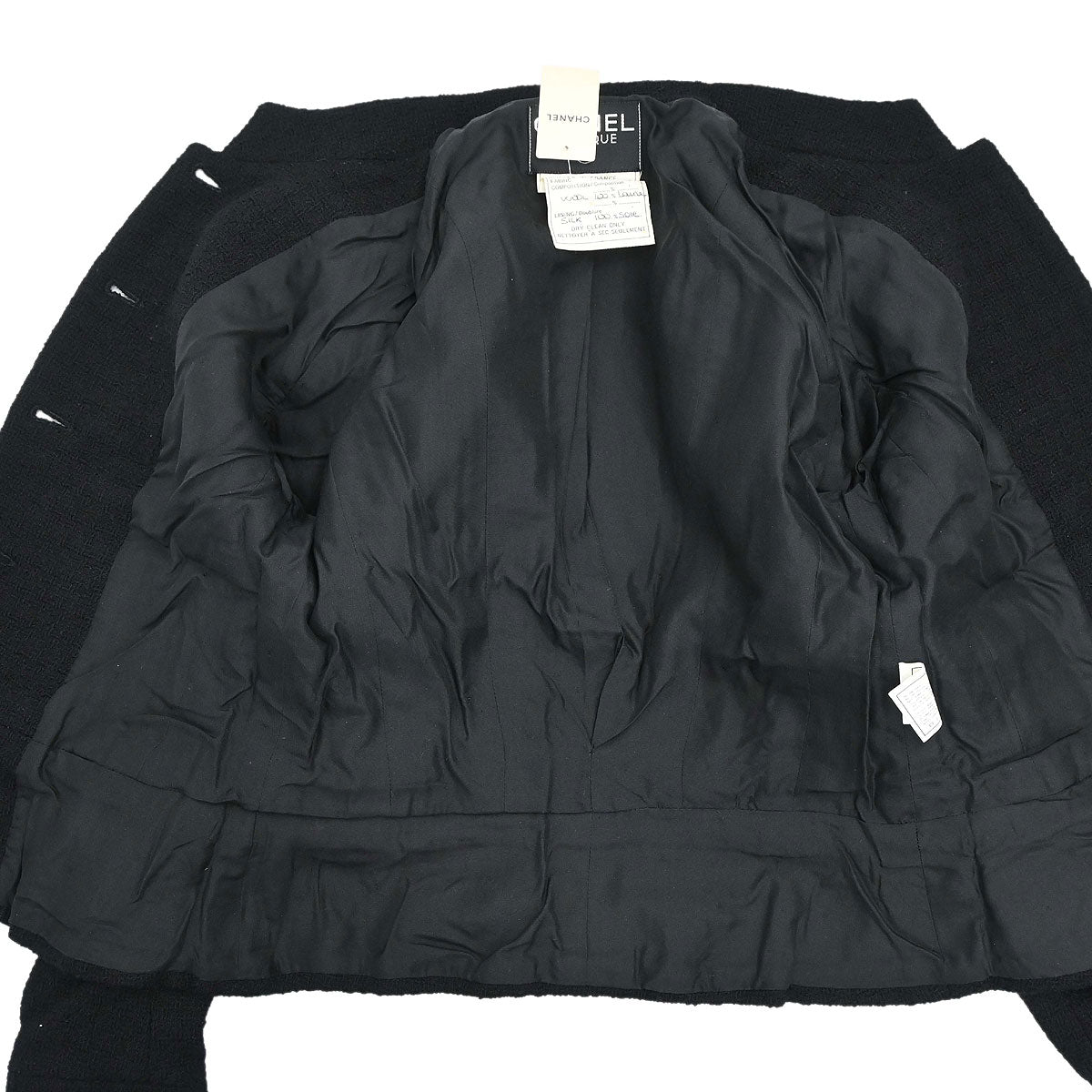 Chanel 1995 Setup Suit Jacket Skirt Black #40
