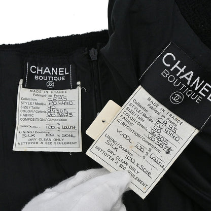Chanel 1995 Setup Suit Jacket Skirt Black #40