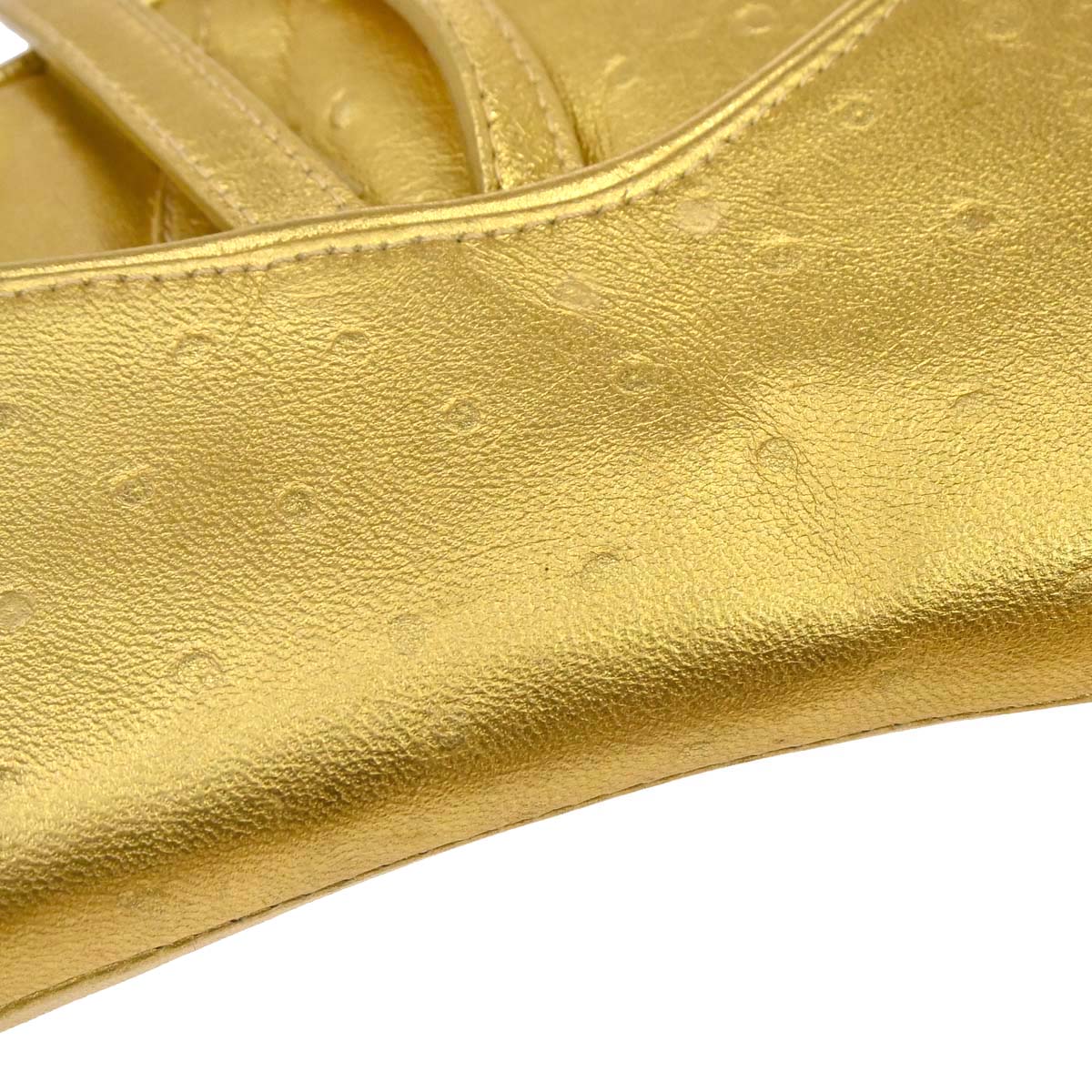 Christian Dior * Gold Ostrich Saddle Handbag