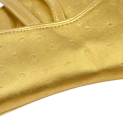 Christian Dior * Gold Ostrich Saddle Handbag