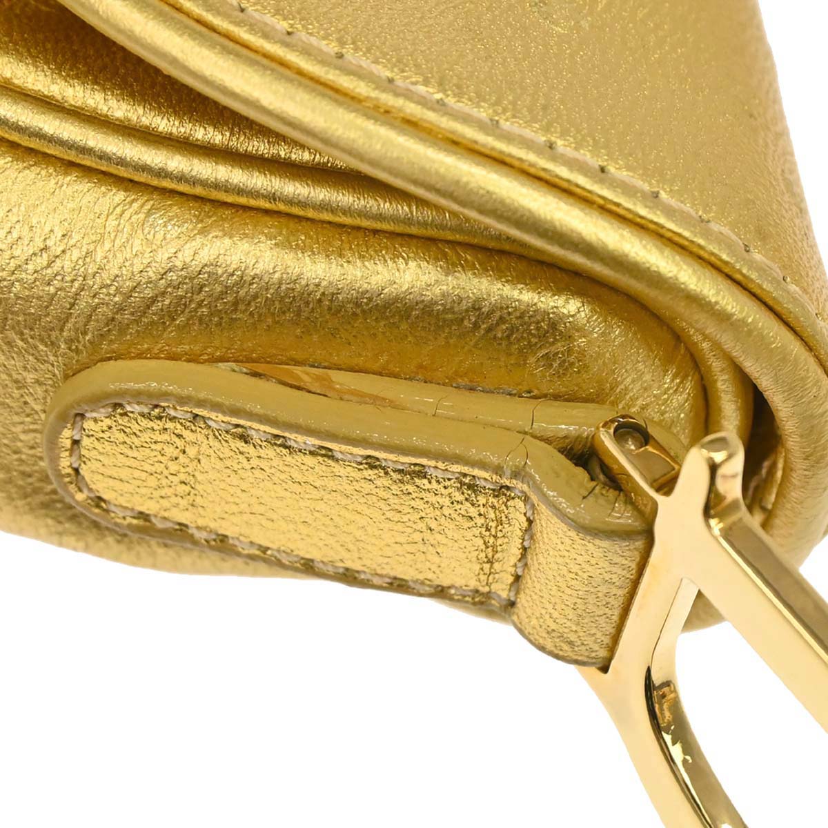 Christian Dior * Gold Ostrich Saddle Handbag