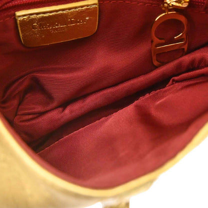 Christian Dior * Gold Ostrich Saddle Handbag