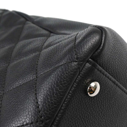 Chanel Black Caviar Skin Petite Timeless Tote PTT Chain Handbag