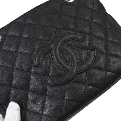 Chanel Black Caviar Skin Petite Timeless Tote PTT Chain Handbag