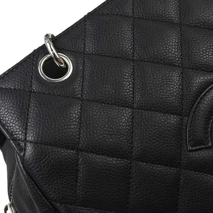 Chanel Black Caviar Skin Petite Timeless Tote PTT Chain Handbag
